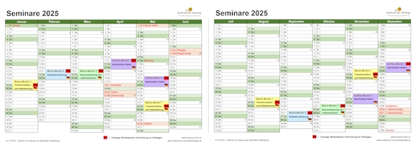 Seminar und Ausbildungs-Kalender 2025